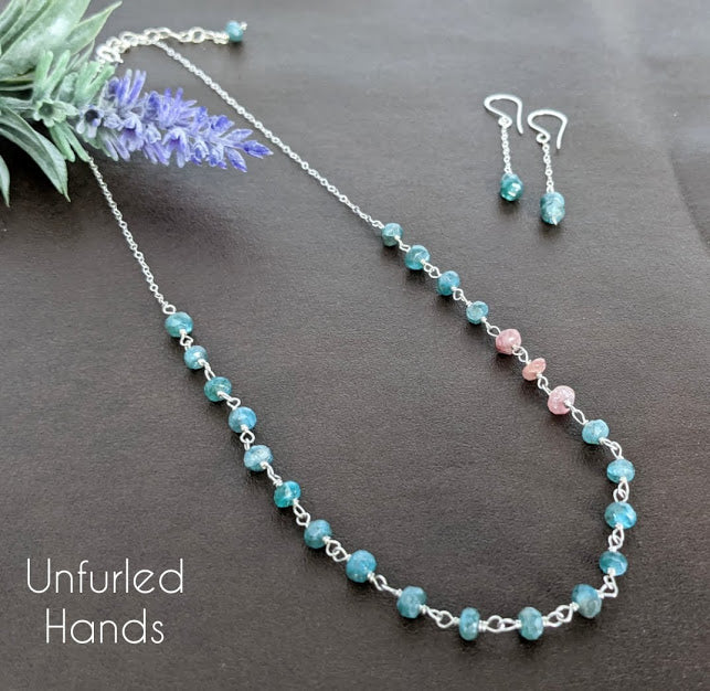 Apatite and Tourmaline Necklace * 19-21" * One Of A Kind
