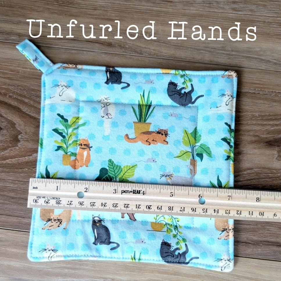 Playful Cats - Custom Pot Holders - insulated cotton hot pads - Cat Lovers