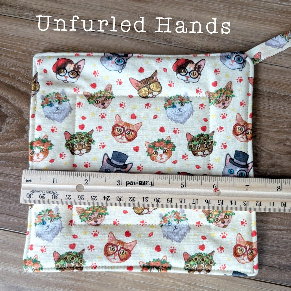 Curious Cats - Custom Pot Holders - insulated cotton hot pads - Cat Lovers