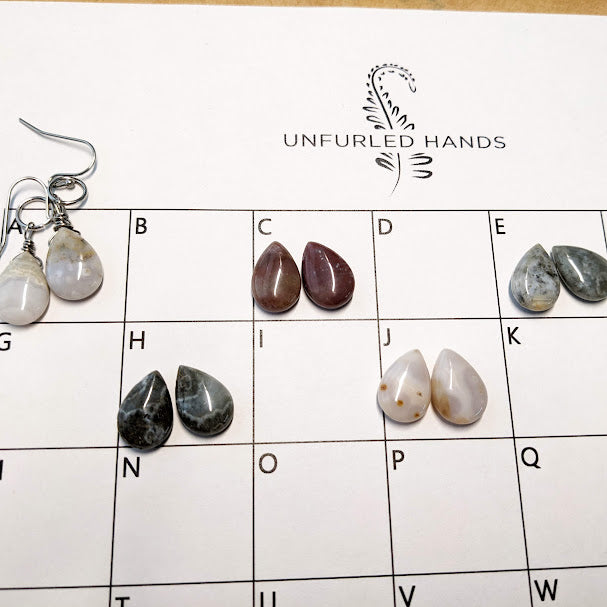 Ocean Jasper Teardrop Earrings - Limited Edition