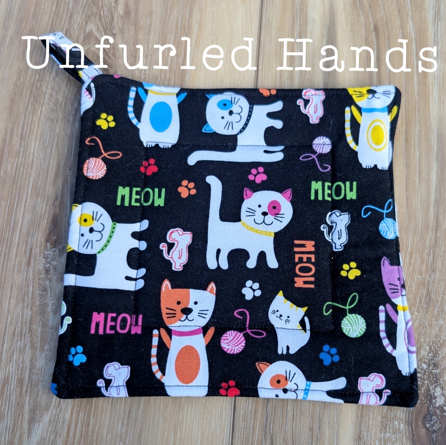 Cat Lovers - Custom Pot Holders - insulated cotton hot pads - Cat Lovers