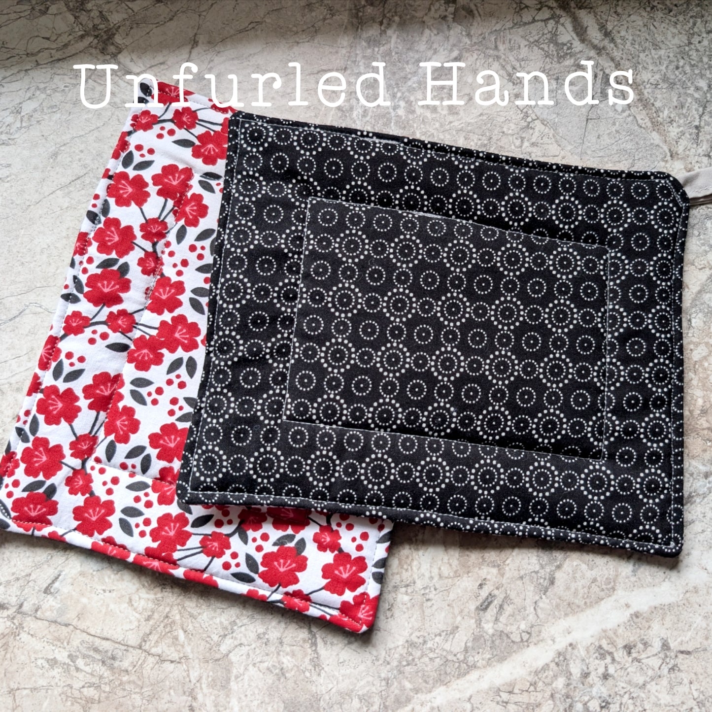 Reversible - Custom Pot Holders - insulated cotton hot pads - Floral and Geometrics