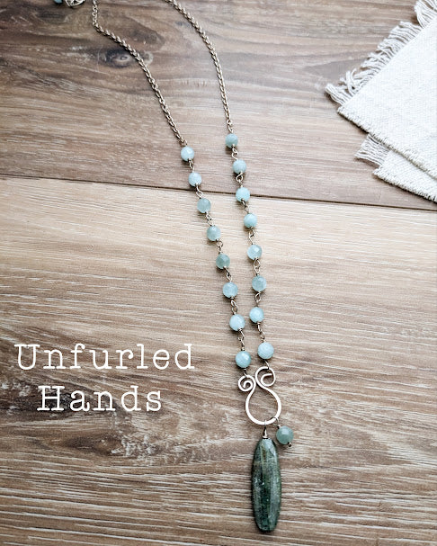 Amazonite and Kyanite Necklace