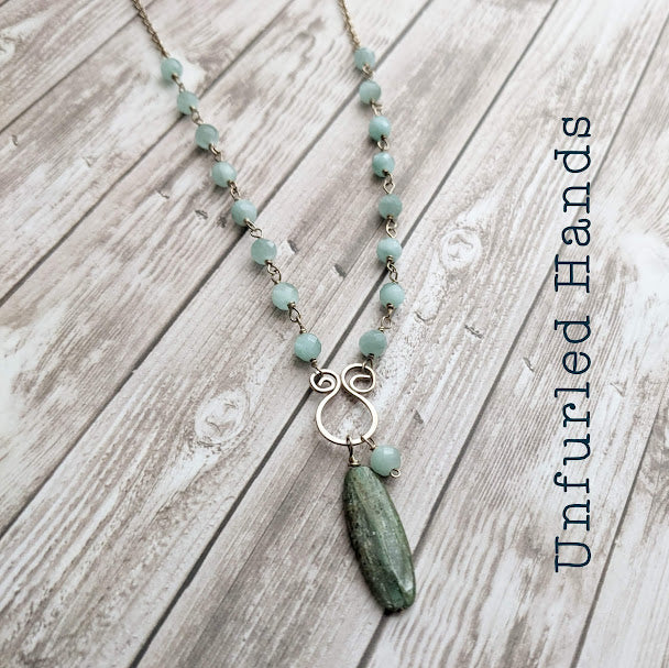 Amazonite and Kyanite Necklace