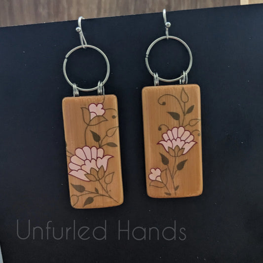 Bamboo pattern earrings - One Of A Kind