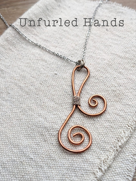 Copper Swirl Pendant Necklace