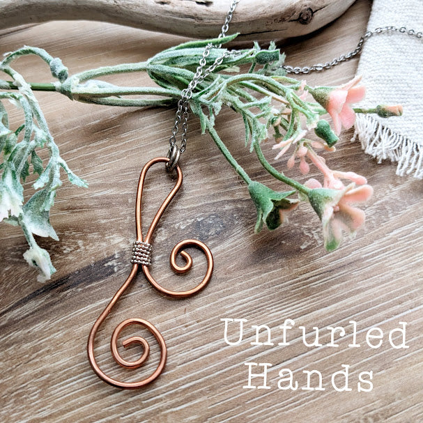 Copper Swirl Pendant Necklace