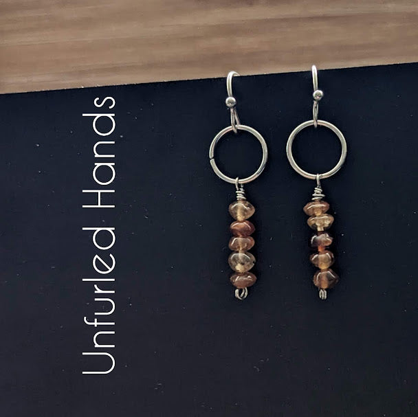 Hessonite Garnet Drop Earrings