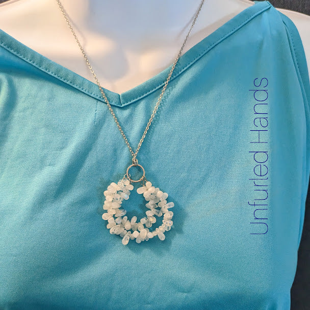 Moonstone Double Circle Necklace