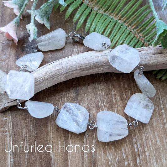 Moonstone Faceted Nugget Bracelet - One of A Kind