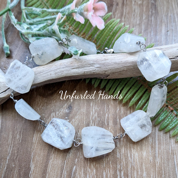 Moonstone Faceted Nugget Bracelet - One of A Kind