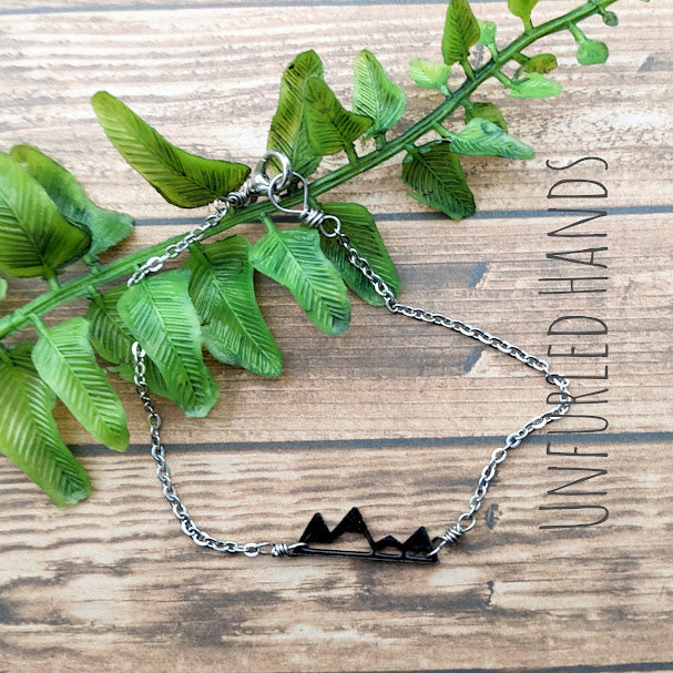 Mountains are calling  - Simple Natural Minimalist Bracelet - Great for Gift Giving