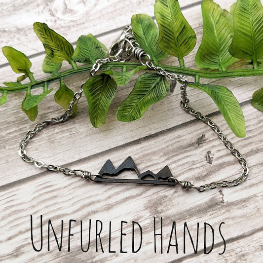 Mountains are calling  - Simple Natural Minimalist Bracelet - Great for Gift Giving