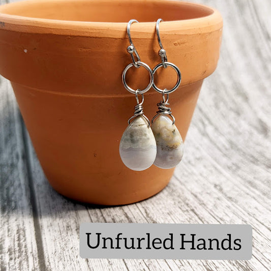 Ocean Jasper Teardrop Earrings - Limited Edition