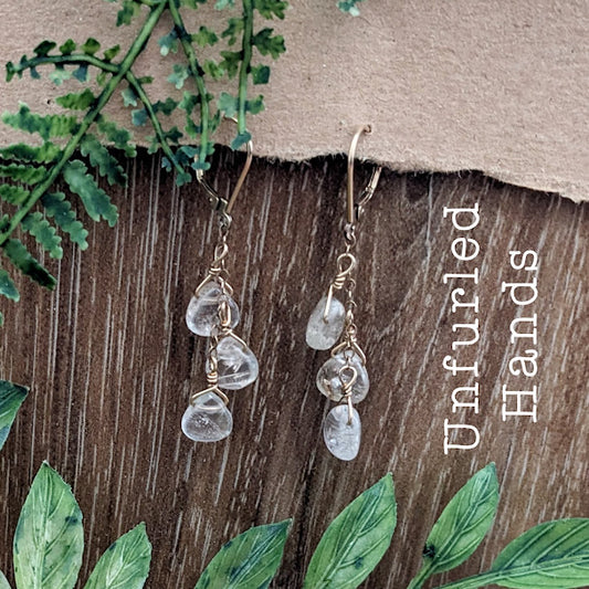 Rutilated Quartz Earrings - One Of A Kind