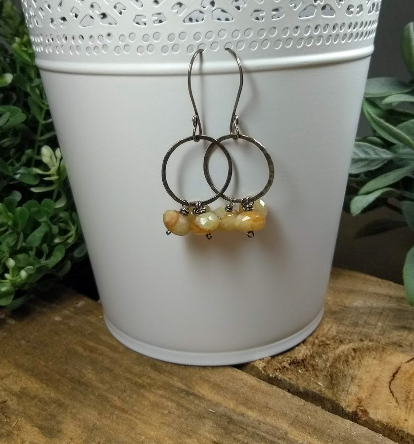 Soocho Jade Dangle Cluster Earrings