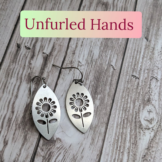 Sunflower Flower Floral Dangle Earrings