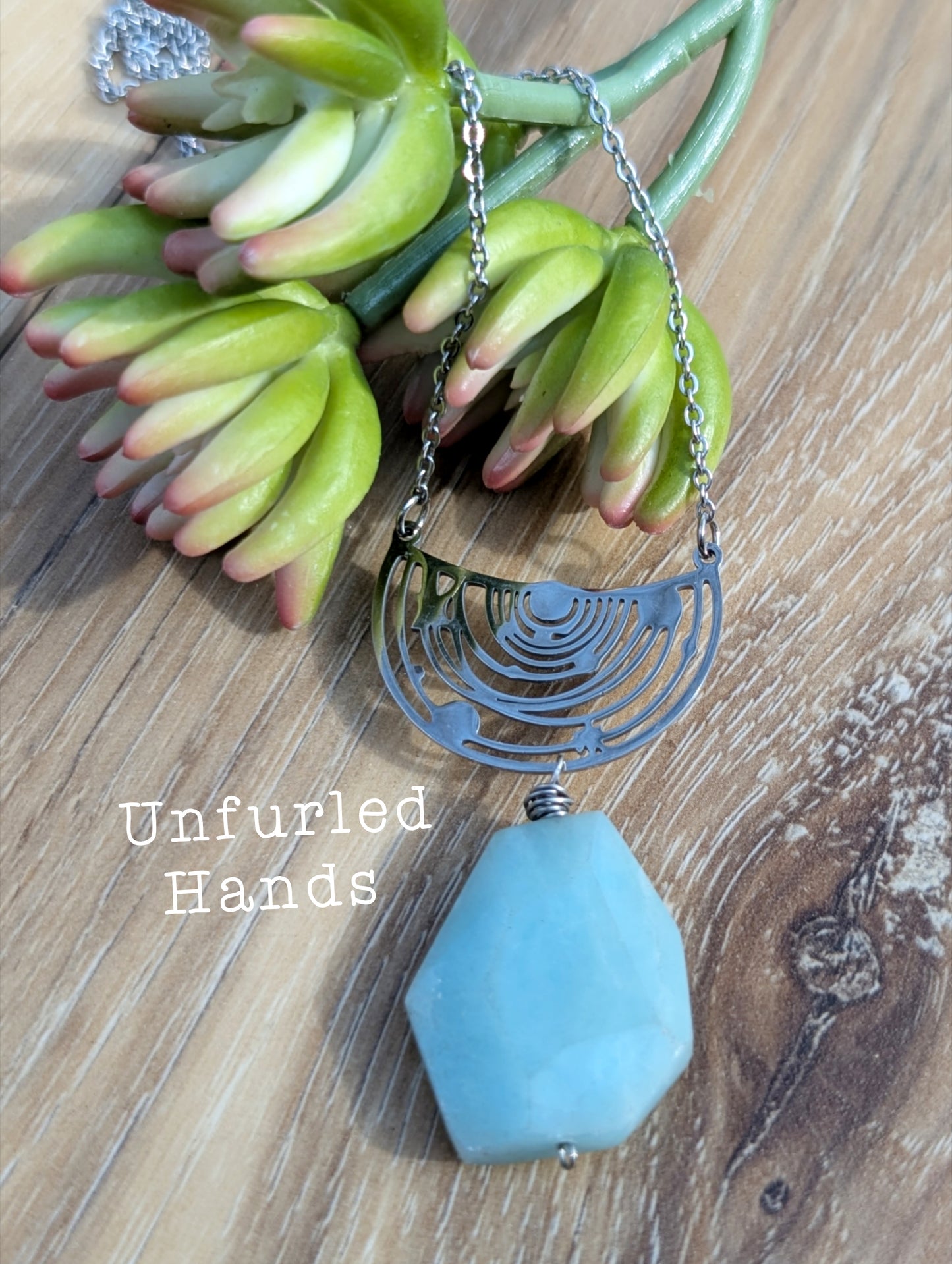 Amazonite Galaxy Necklace - Amazonite and Stainless Steel