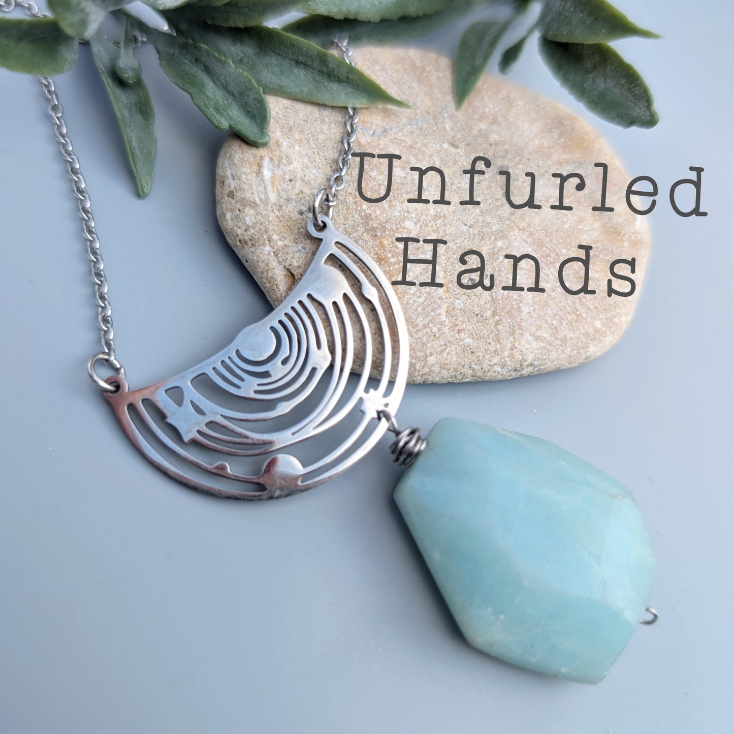 Amazonite Galaxy Necklace - Amazonite and Stainless Steel