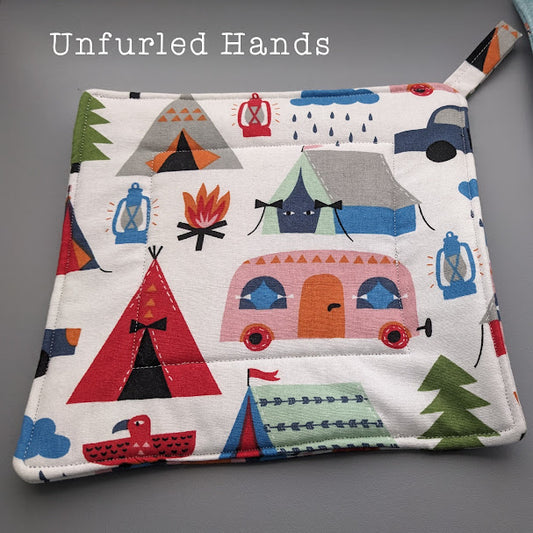 Campers - Custom Pot Holders - insulated cotton hot pads