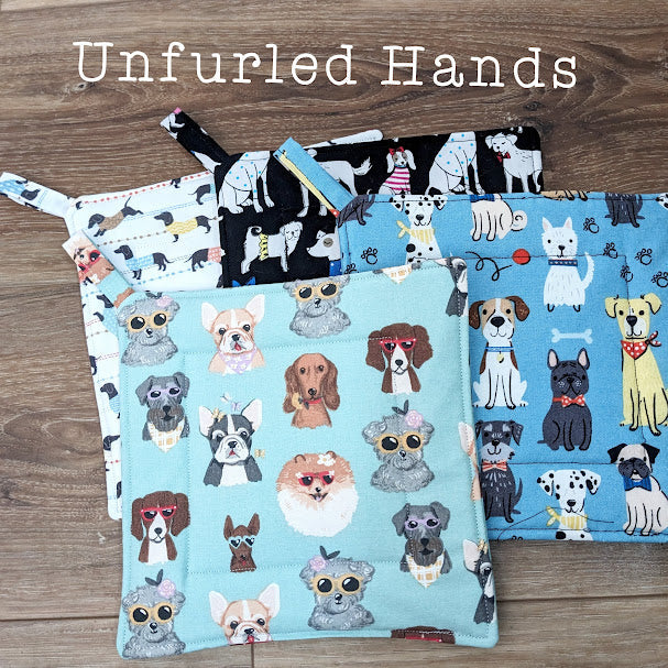 Dogs with Sunglasses - Custom Pot Holders - insulated cotton hot pads - Dog Lovers