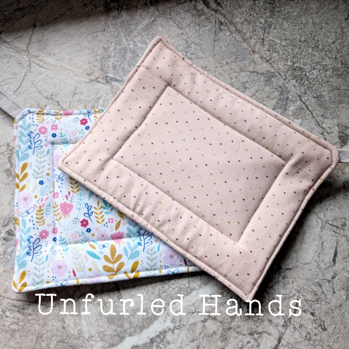 Reversible - Custom Pot Holders - insulated cotton hot pads - Floral and Geometrics
