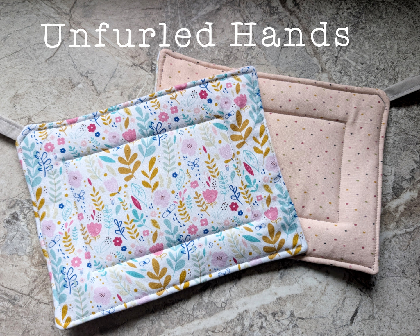 Reversible - Custom Pot Holders - insulated cotton hot pads - Floral and Geometrics