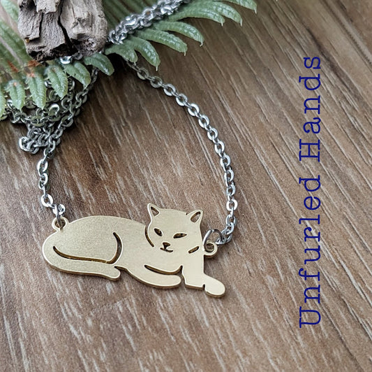 Cat Necklace - two tone