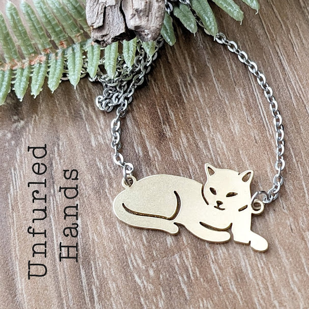 Cat Necklace - two tone